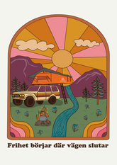 Postkort "Friheden begynder, hvor vejen ender" Warginna x Taktältarna