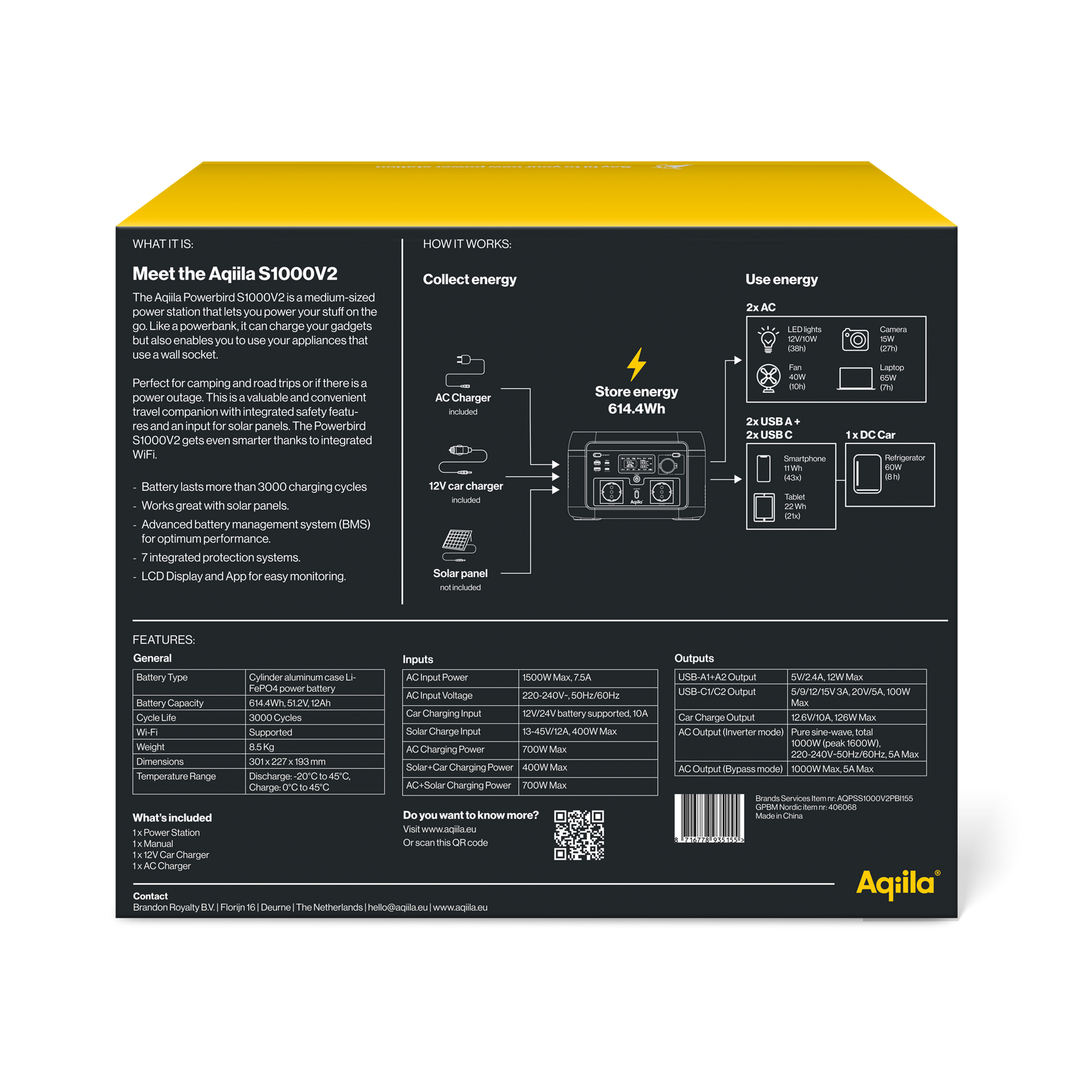 Aqiila Powerbird S1000v2 – portabel powerstation 1000 W