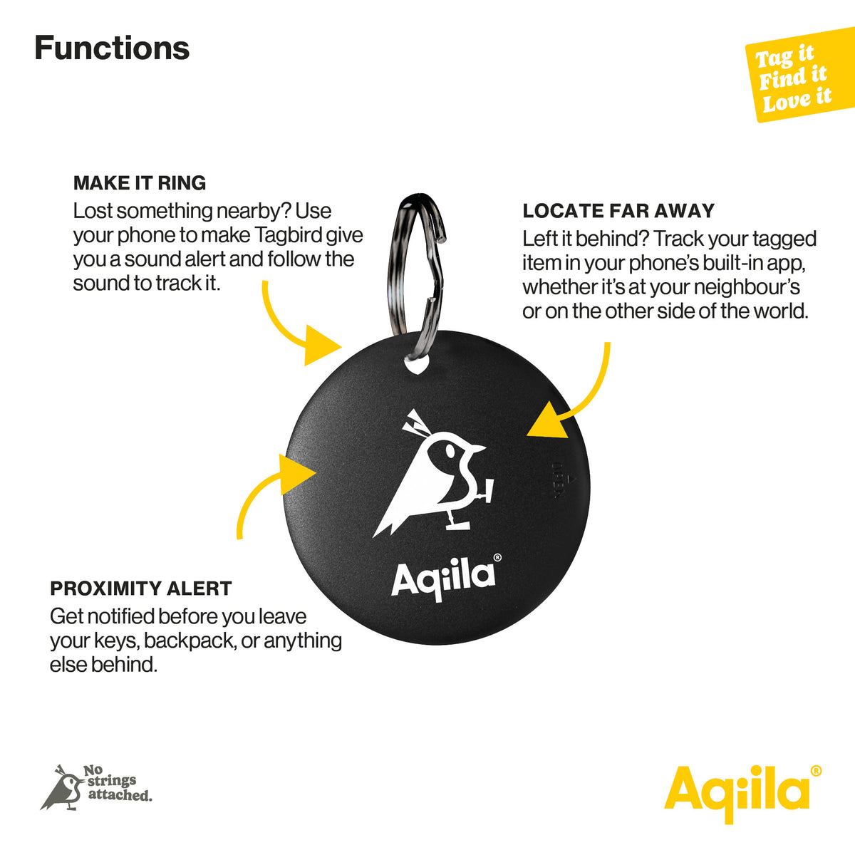 Aqiila Tagbird Nøglering 1-pak