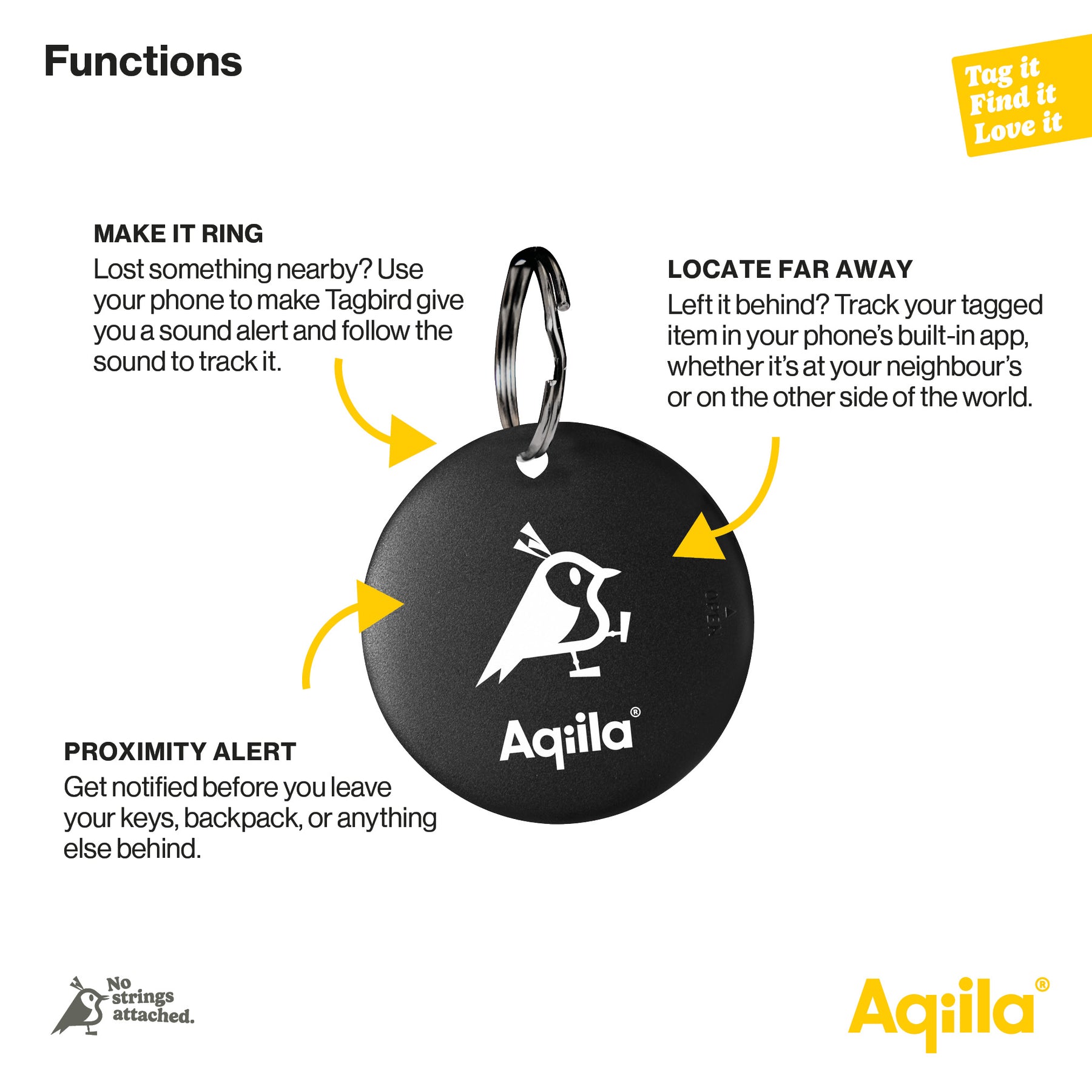 Aqiila Tagbird Nøglering 1-pak